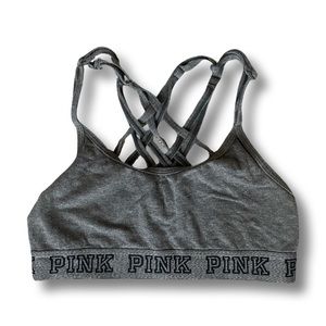 PINK Victoria’s Secret dark grey, light support, sports bra (M)